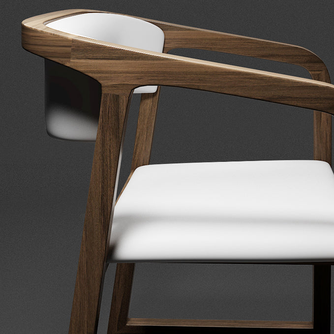 Silla escandinava de madera para comedor, cocina, sillón con respaldo abierto