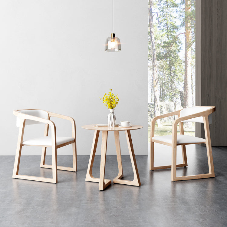 Silla escandinava de madera para comedor, cocina, sillón con respaldo abierto