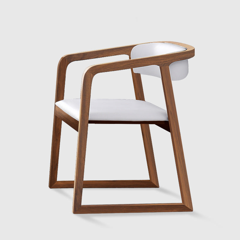 Silla escandinava de madera para comedor, cocina, sillón con respaldo abierto