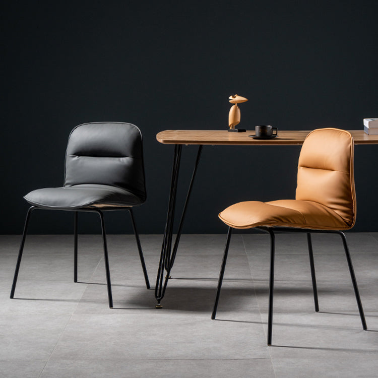 Silla de cocina de estilo moderno, sillas sin brazos con patas de metal
