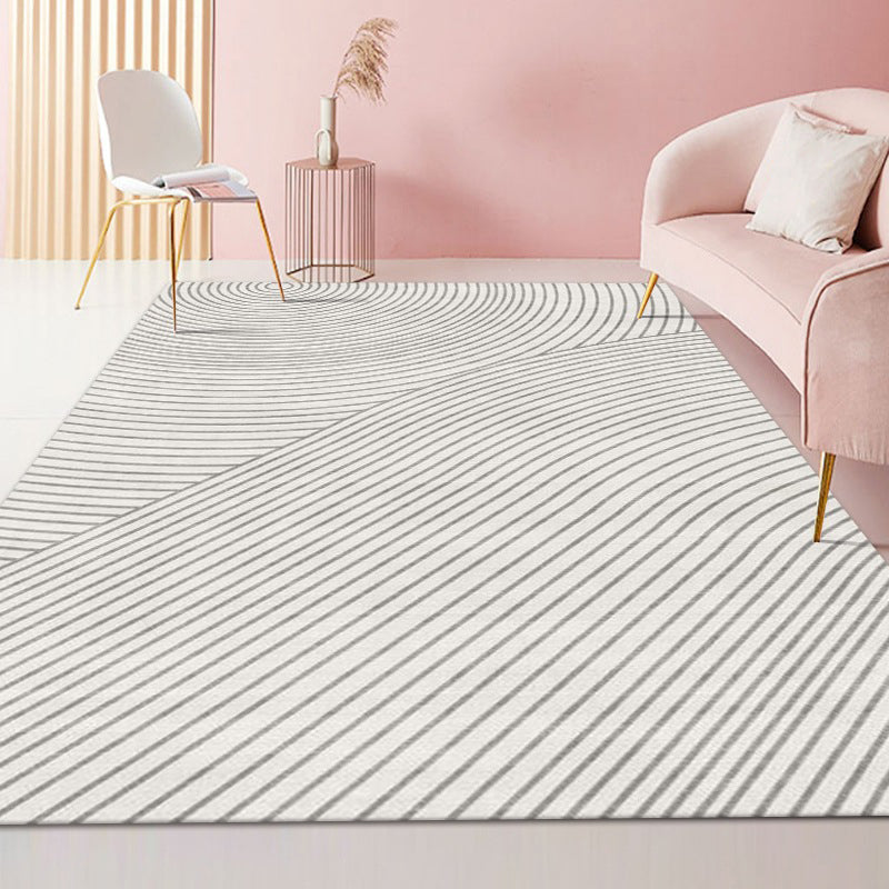 Brown Modern Rug Polyester Striped Indoor Rug Washable Rug for Drawing Room