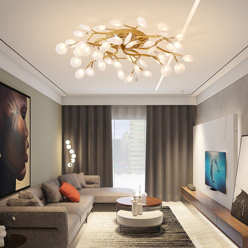 Luz de lámpara de rubor de rama contemporánea luces de montaje de lavado de metal para sala de estar