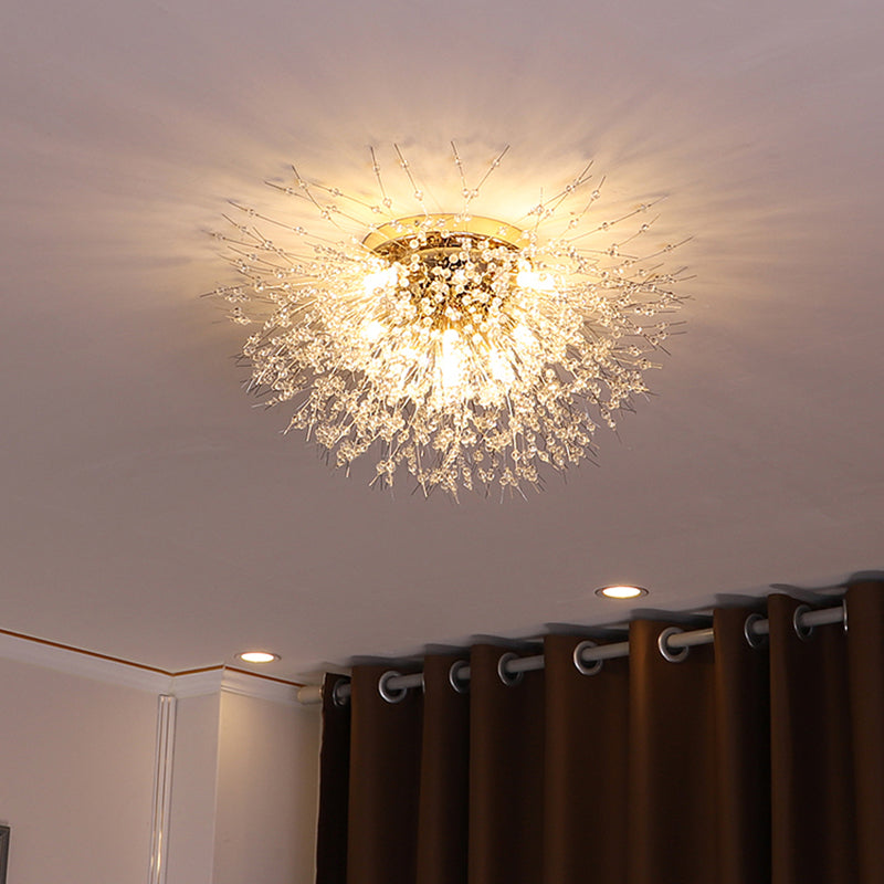 Contemporary Blossom Flush Light Fixture Crystal Flush Mount Lights for Bedroom