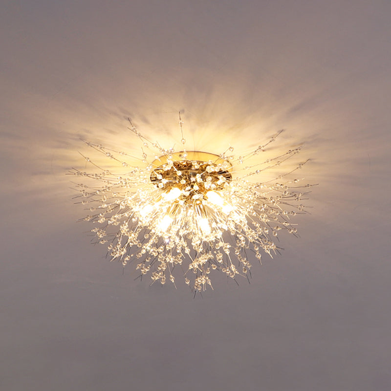 Contemporary Blossom Flush Light Fixture Crystal Flush Mount Lights for Bedroom