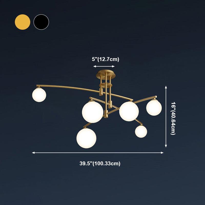 Sphère contemporaine luminaire luminaire de verre à chasse des lumières pour le salon