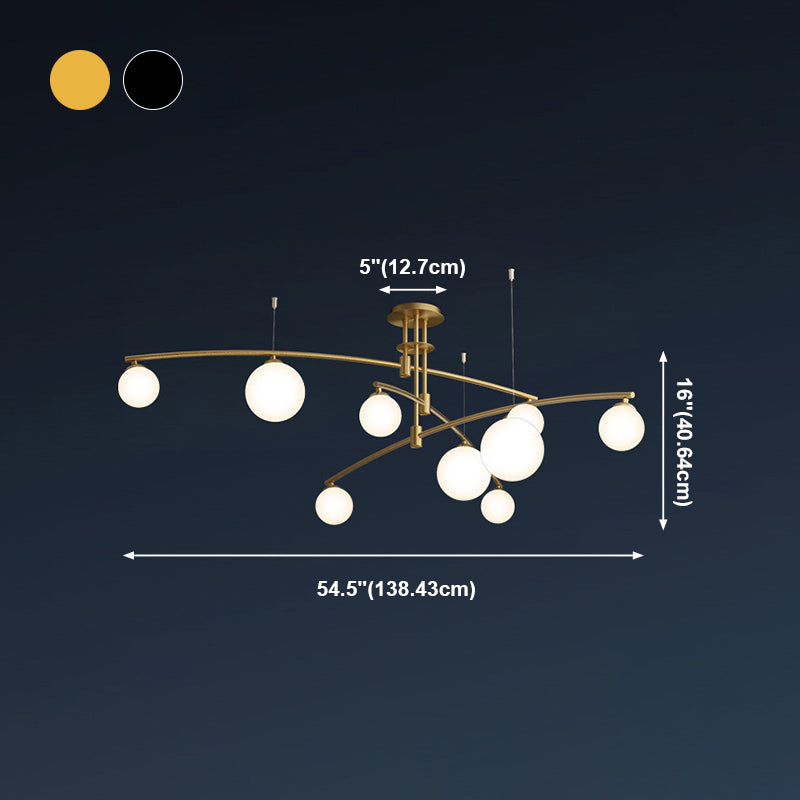 Sphère contemporaine luminaire luminaire de verre à chasse des lumières pour le salon