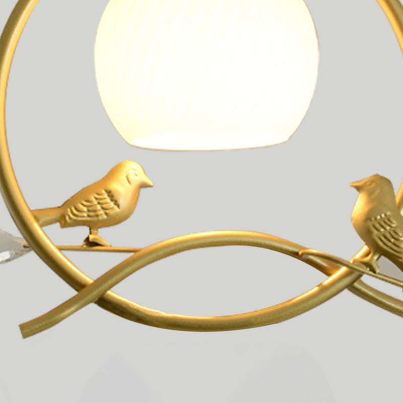 Sphère contemporaine luminaire luminaire 1 les lampes de montage à chasse d'eau légère avec oiseaux