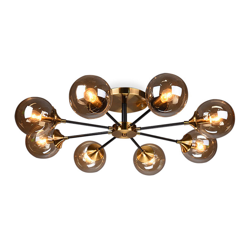 Contemporánea Sphere Flush Light Light Light Lámparas de montaje de vidrio en oro