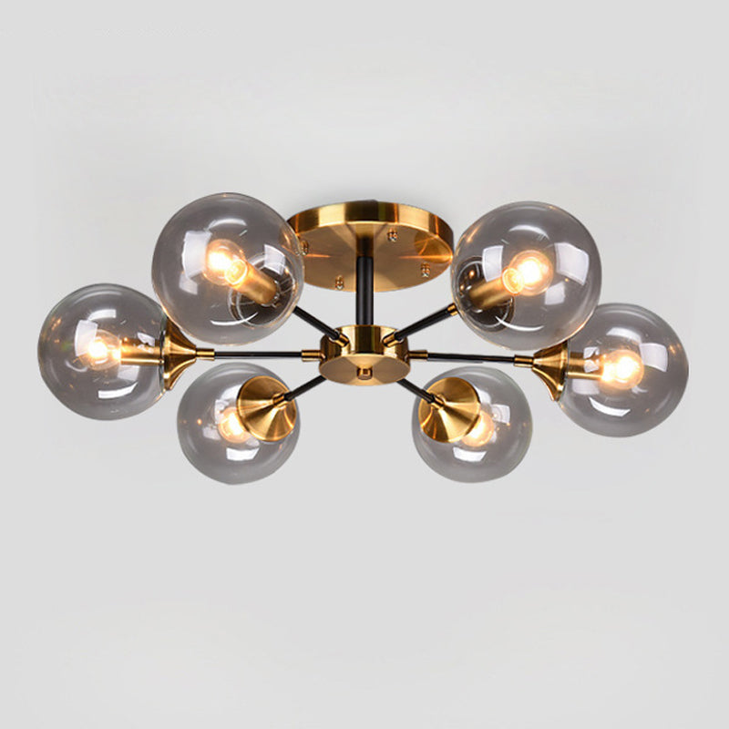 Contemporánea Sphere Flush Light Light Light Lámparas de montaje de vidrio en oro