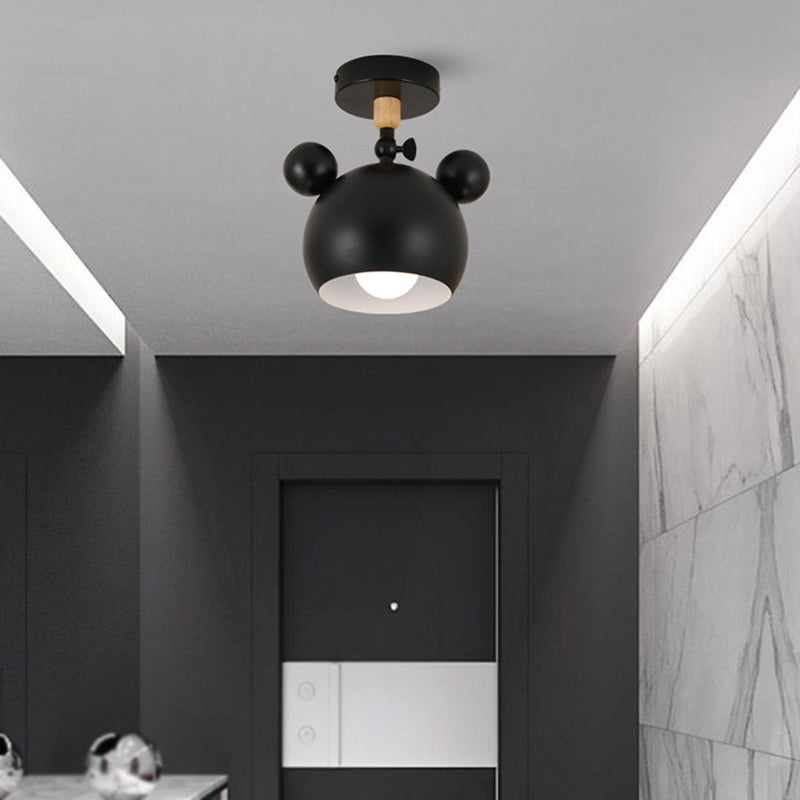 1 Light Mickey Ceiling Light Modern Macaron Style Metal Ceiling Lighting for Living Room