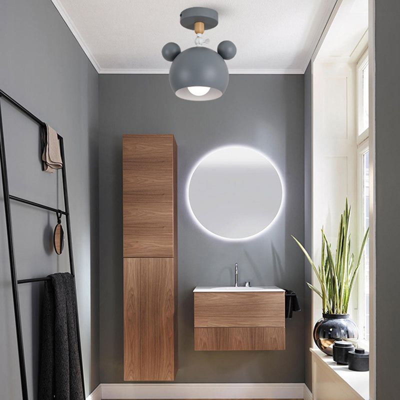 1 Light Mickey Ceiling Light Modern Macaron Style Metal Ceiling Lighting for Living Room