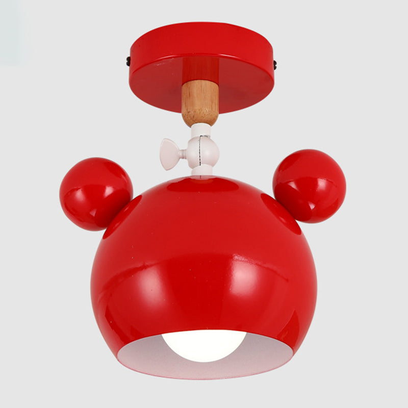 1 Light Mickey Ceiling Light Modern Macaron Style Metal Ceiling Lighting for Living Room
