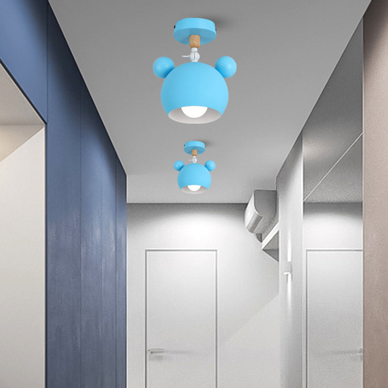 1 Light Mickey Ceiling Light Modern Macaron Style Metal Ceiling Lighting for Living Room