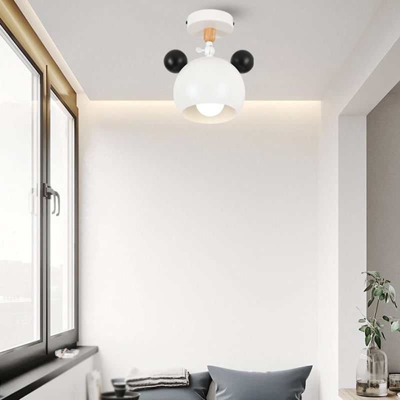 1 Light Mickey Ceiling Light Modern Macaron Style Metal Ceiling Lighting for Living Room