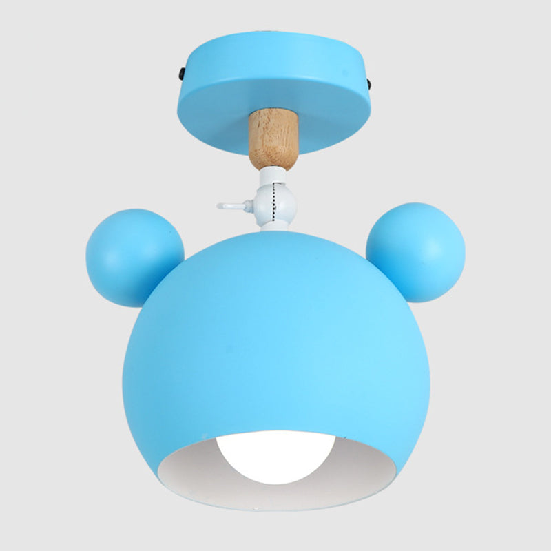 1 Light Mickey Ceiling Light Modern Macaron Style Metal Ceiling Lighting for Living Room