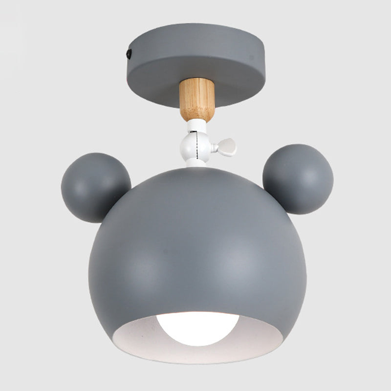 1 Light Mickey Ceiling Light Modern Macaron Style Metal Ceiling Lighting for Living Room