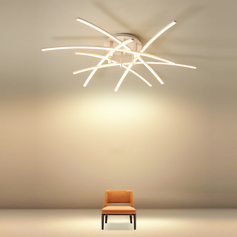 Style moderne linéaire plafonnier métal métal plafond multi-tête plafond pour restaurant