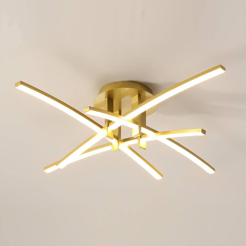 Style moderne linéaire plafonnier métal métal plafond multi-tête plafond pour restaurant