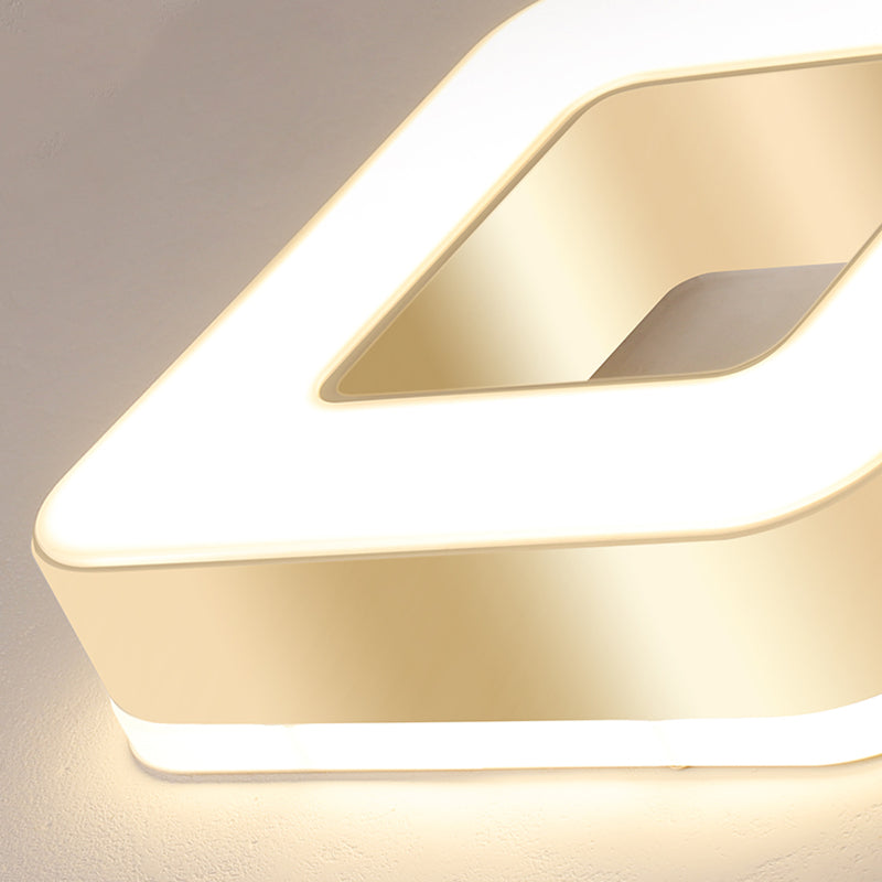 Geometrie Form LED Deckenlampe moderne Eisen 2 Lichter Flush Mount für Schlafzimmer