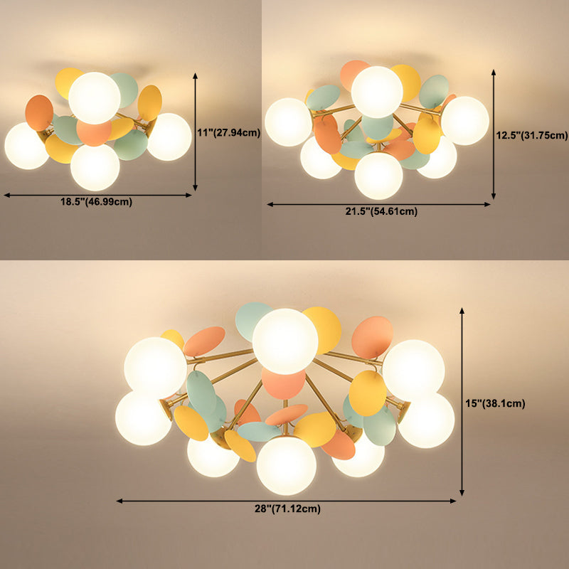 Burbujas de la sala de estar del techo montado en el techo de vidrio semi iluminación de semi montura