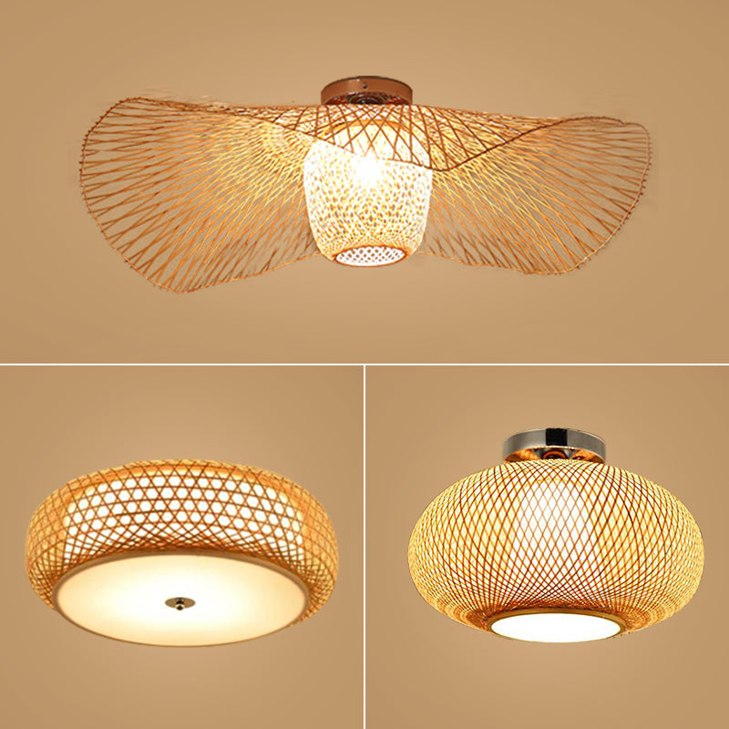 Iluminación moderna de montaje en semi flush ASIA ASIA Bamboo Beige Light