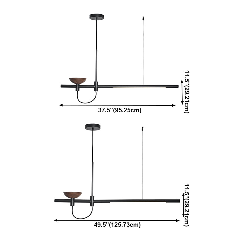 Luces colgantes lineales de estilo moderno 2 luces colgantes de la isla ligera