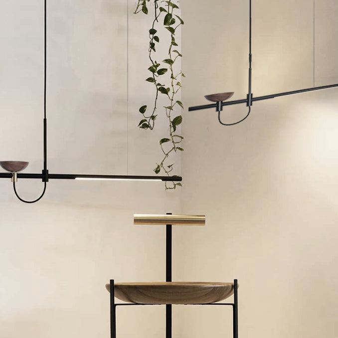 Luces colgantes lineales de estilo moderno 2 luces colgantes de la isla ligera