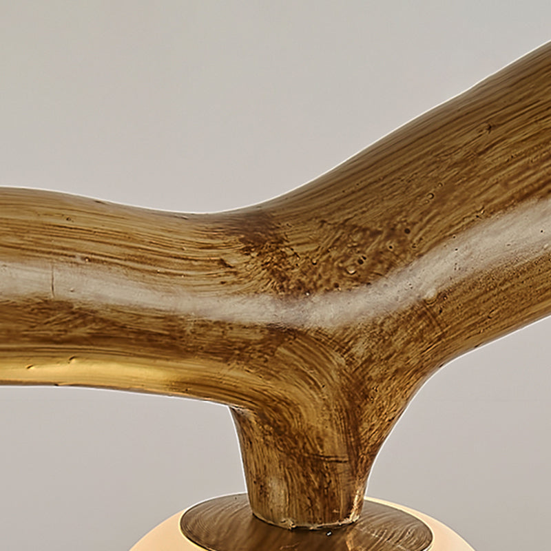 Brown Resin Island Lights Modern Restaurant Multi-Head Restaurant Lamphing con sombra de vidrio de globo