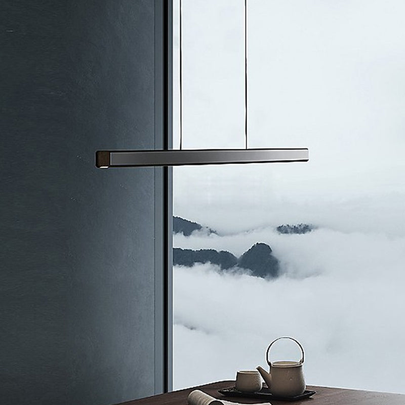 Lámpara de 1 cabeza de lámpara de la isla de metal moderna lámpara colgante de 1 cabeza lineal con sombra acrílica