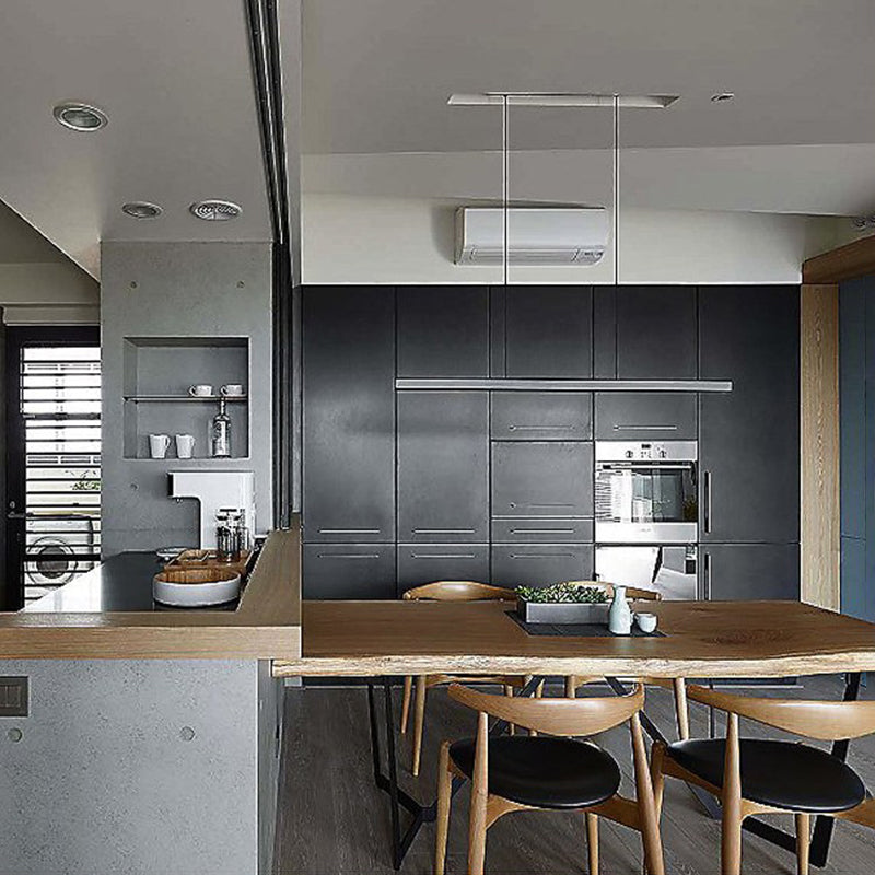 Lámpara de 1 cabeza de lámpara de la isla de metal moderna lámpara colgante de 1 cabeza lineal con sombra acrílica