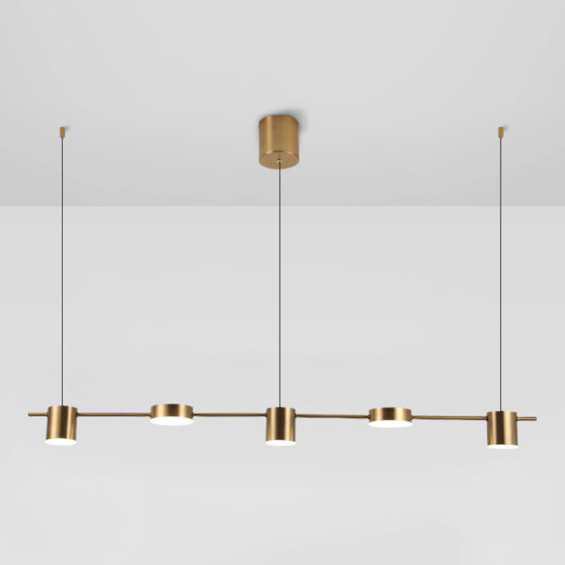 Lámparas de suspensión LED de restaurante LED de múltiples cabezas de araña de araña de isla metálica moderna