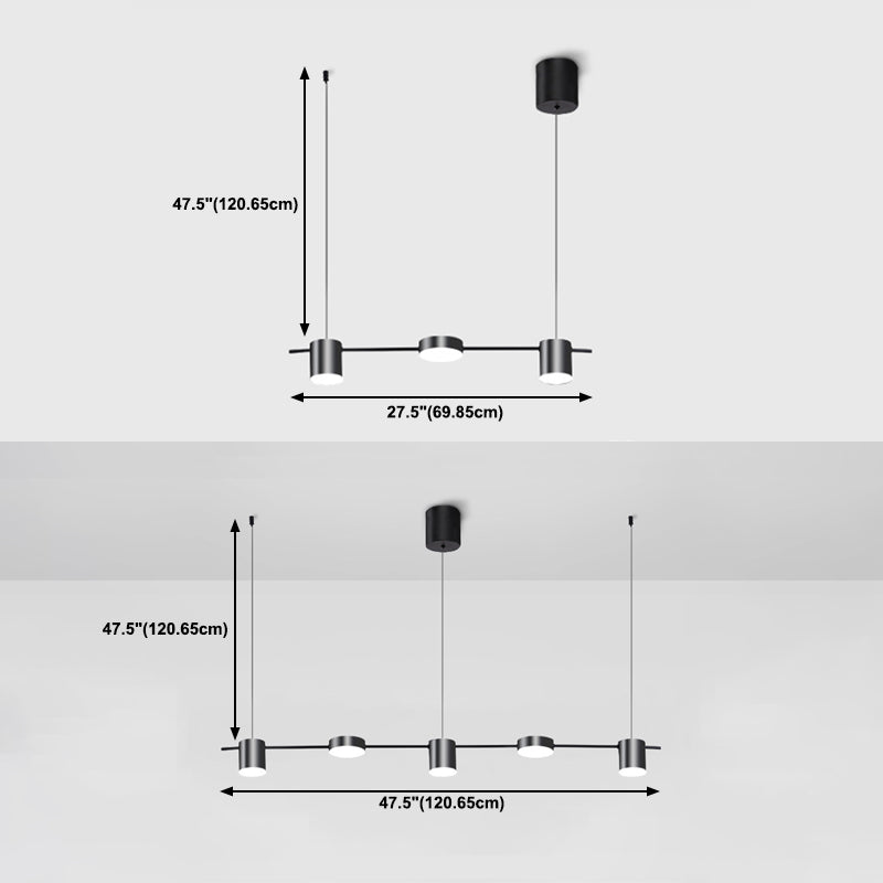 Lámparas de suspensión LED de restaurante LED de múltiples cabezas de araña de araña de isla metálica moderna