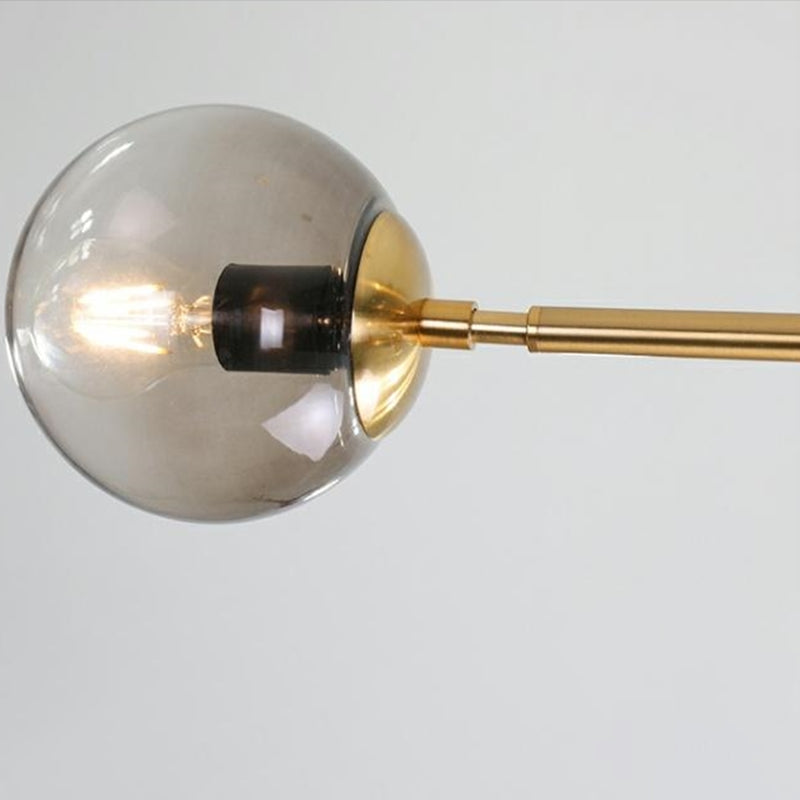 Lámparas colgantes de restaurantes múltiples de Gold Island Chandelier con sombra de vidrio de globo