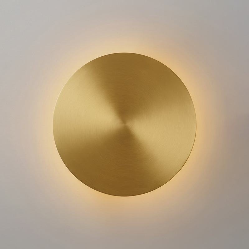 Round Shade Metal Wall Sconce Modern Style 1-Light Wall Mount Light for Living Room