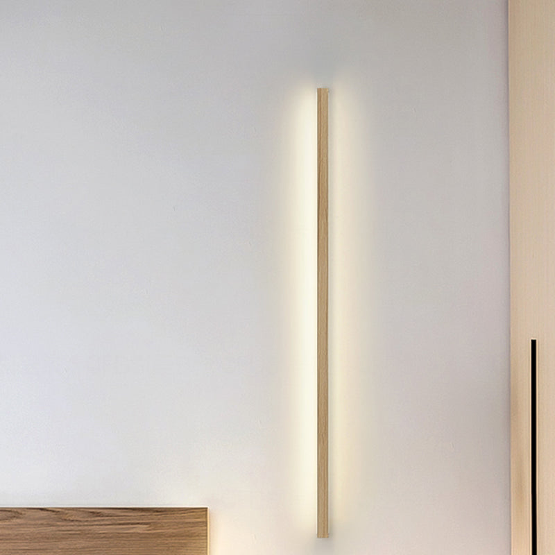 Multi Lights Linear Wall Mounted Lamps Modern Style Wood Wall Lights