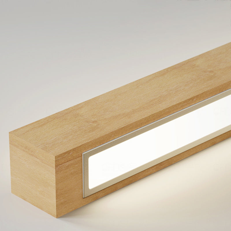 Multi Lights Linear Wall Mounted Lamps Modern Style Wood Wall Lights