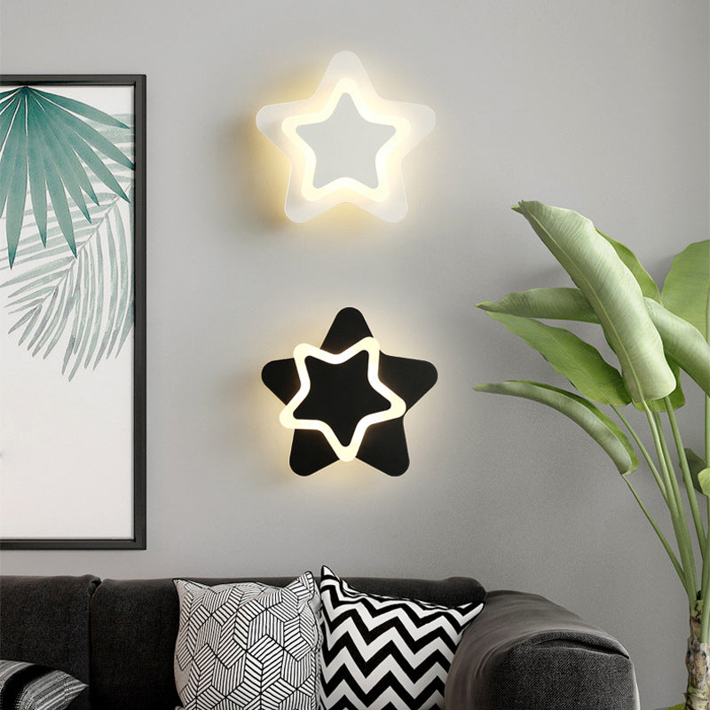 Modern Style Geometric Wall Mounted Lamps Metal 1 Light Wall Lights