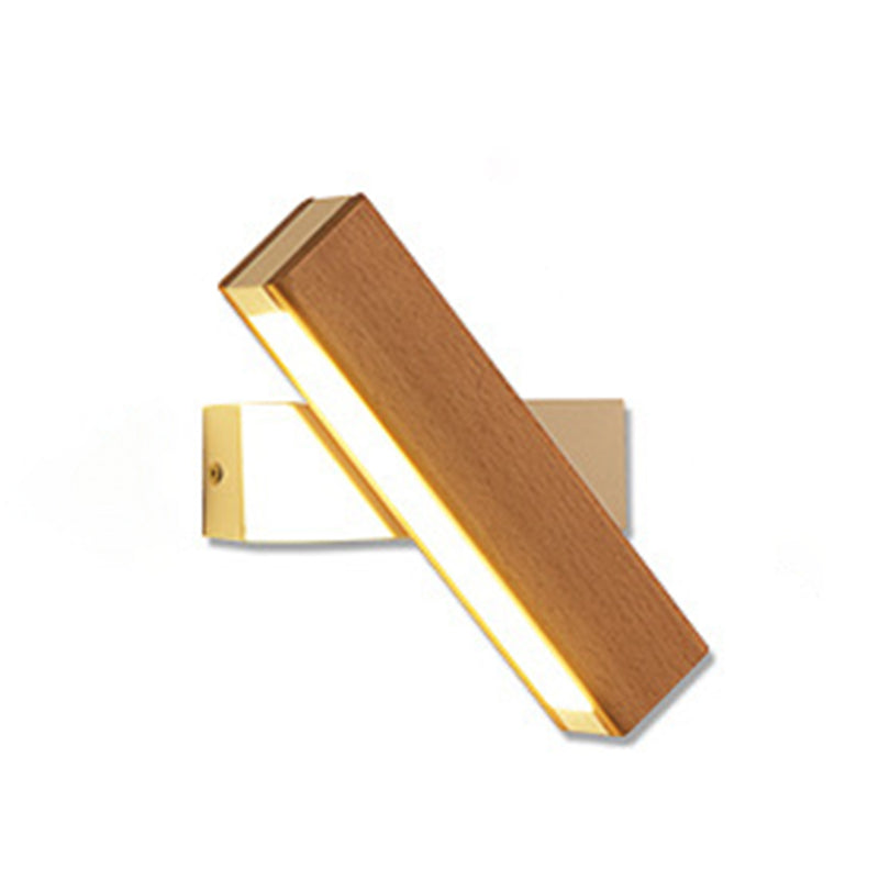 Luz de pared de madera de forma cuadrada estilo moderno 1 luz de montaje de pared ligera