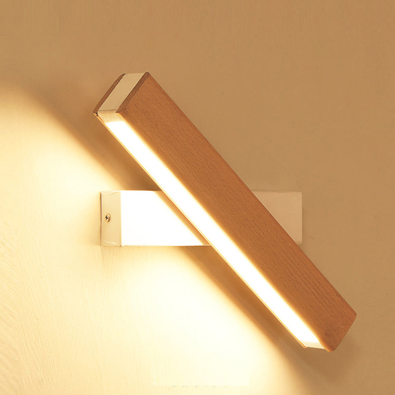 Luz de pared de madera de forma cuadrada estilo moderno 1 luz de montaje de pared ligera