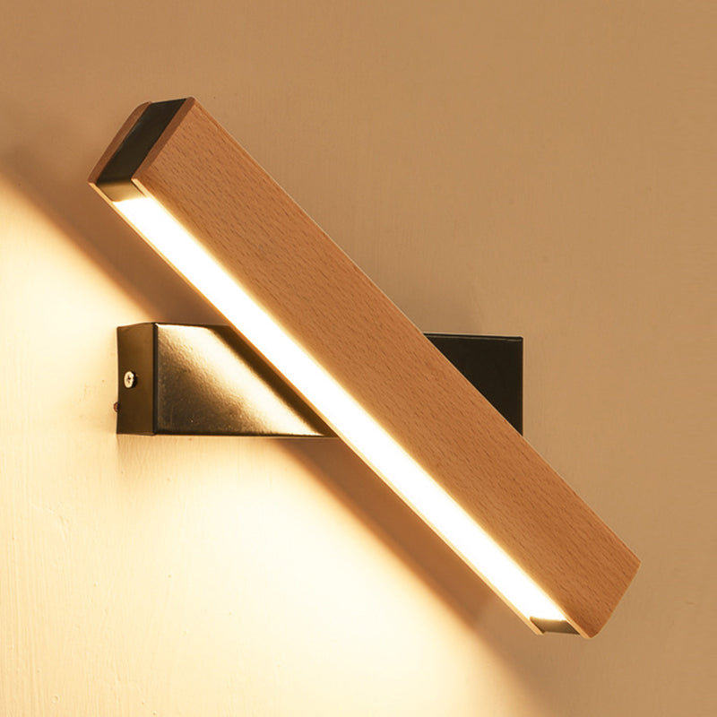 Luz de pared de madera de forma cuadrada estilo moderno 1 luz de montaje de pared ligera