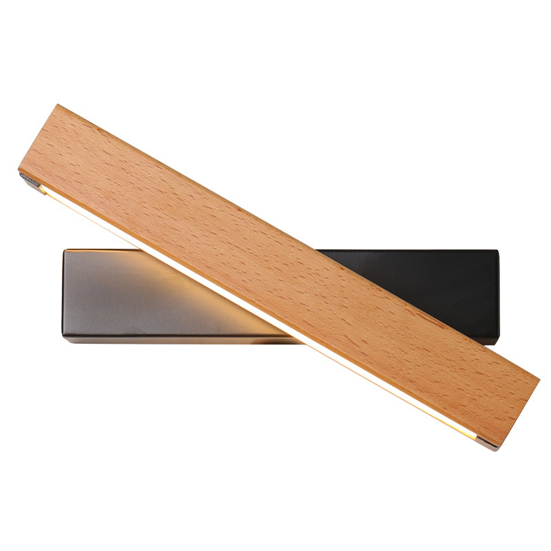 Square Shape Wood Wall Light Modern Style 1 Light Wall Mount Light