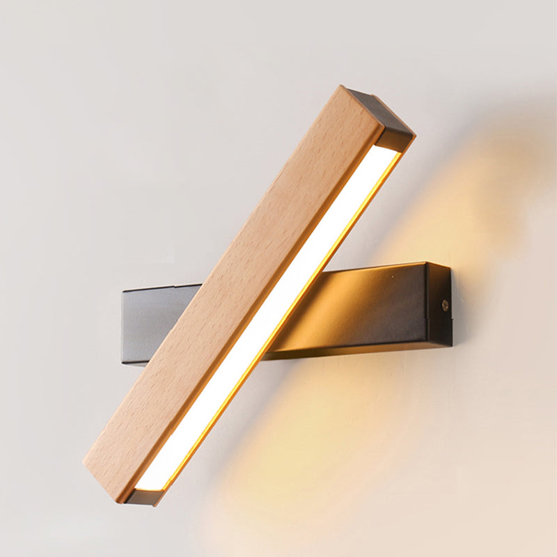Luz de pared de madera de forma cuadrada estilo moderno 1 luz de montaje de pared ligera