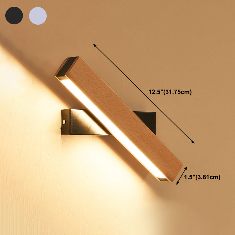 Luz de pared de madera de forma cuadrada estilo moderno 1 luz de montaje de pared ligera