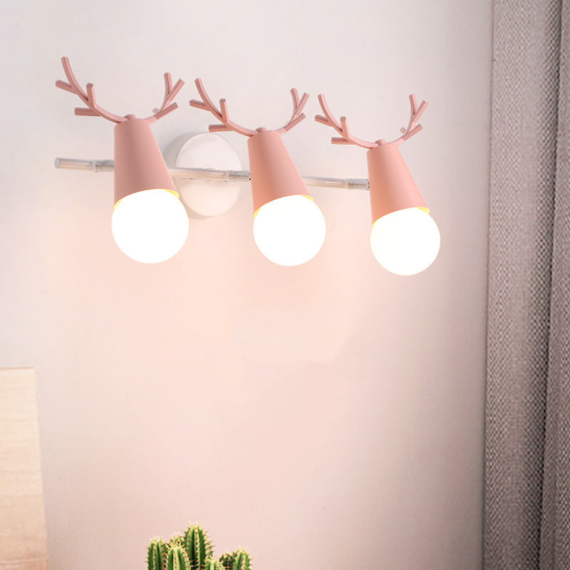 Modern Colorful Wall Sconce Light Creative Antlers Wall Light Fixture for Bedroom