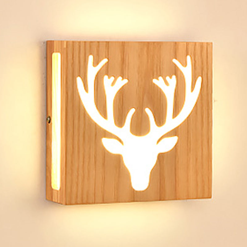 Modern Wooden Wall Light Sconce Creative Wall Light Fixture for Bedroom