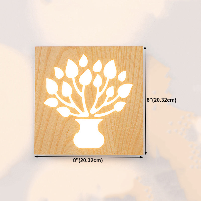 Modern Wooden Wall Light Sconce Creative Wall Light Fixture for Bedroom