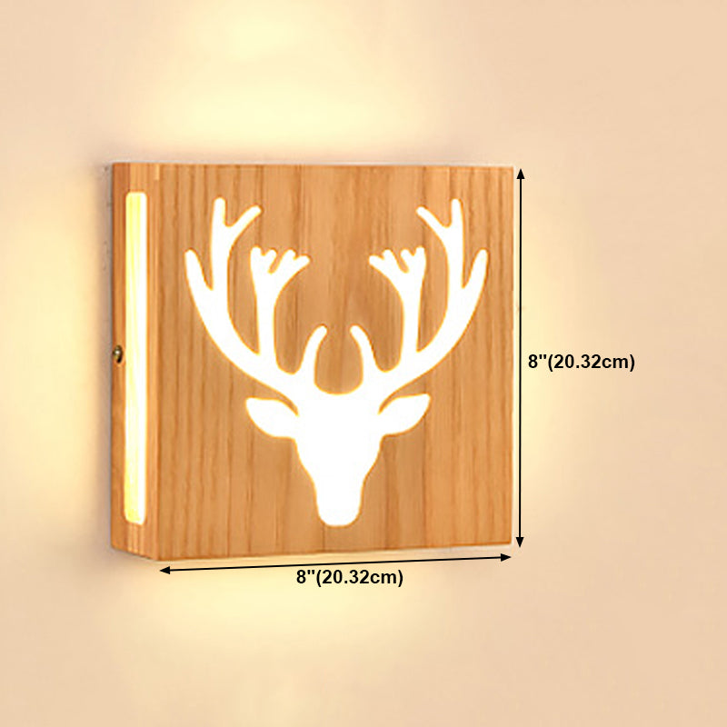 Modern Wooden Wall Light Sconce Creative Wall Light Fixture for Bedroom