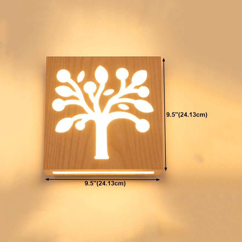 Modern Wooden Wall Light Sconce Creative Wall Light Fixture for Bedroom