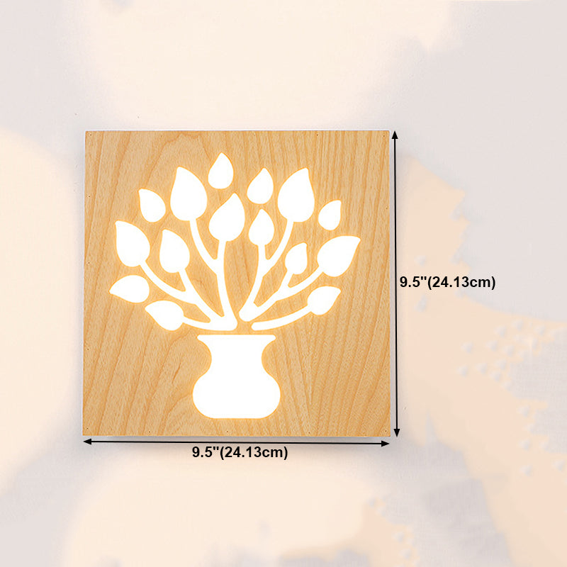 Modern Wooden Wall Light Sconce Creative Wall Light Fixture for Bedroom