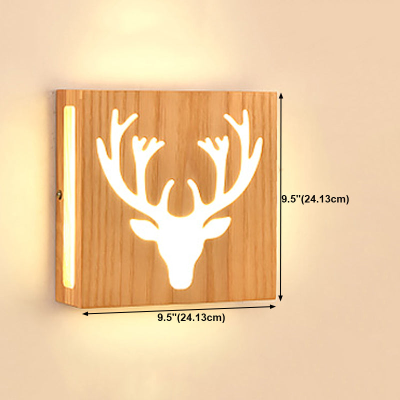 Modern Wooden Wall Light Sconce Creative Wall Light Fixture for Bedroom